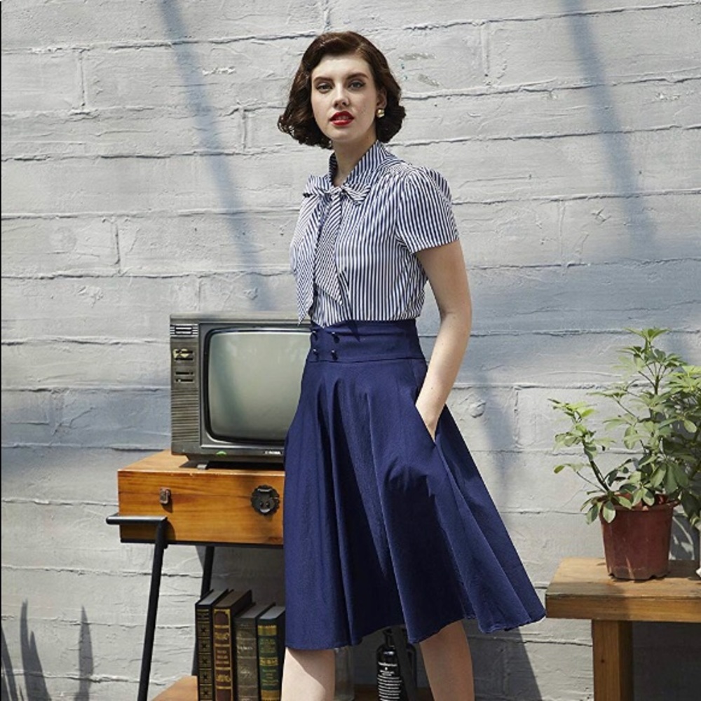 Muisol High Waist A Line Skirt 2X
